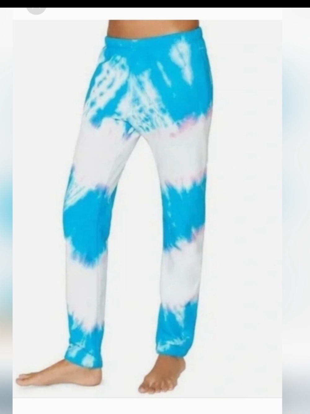 Spiritual Gangster Blue and White Tie-Dye Joggers - Picture 1 of 7